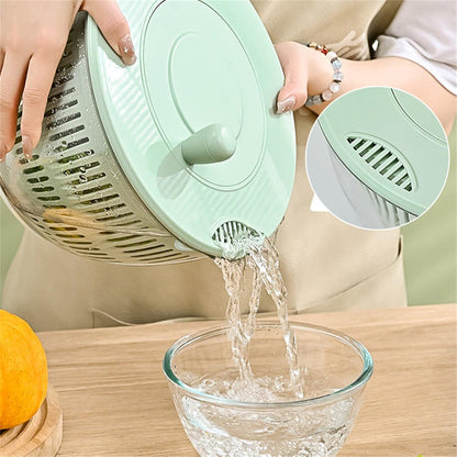9-in-1 Multifunctional Large Capacity Salad Spinner & Slicer, Multi-blade Efficient Vegetable Washer for Home Kitchen (White)