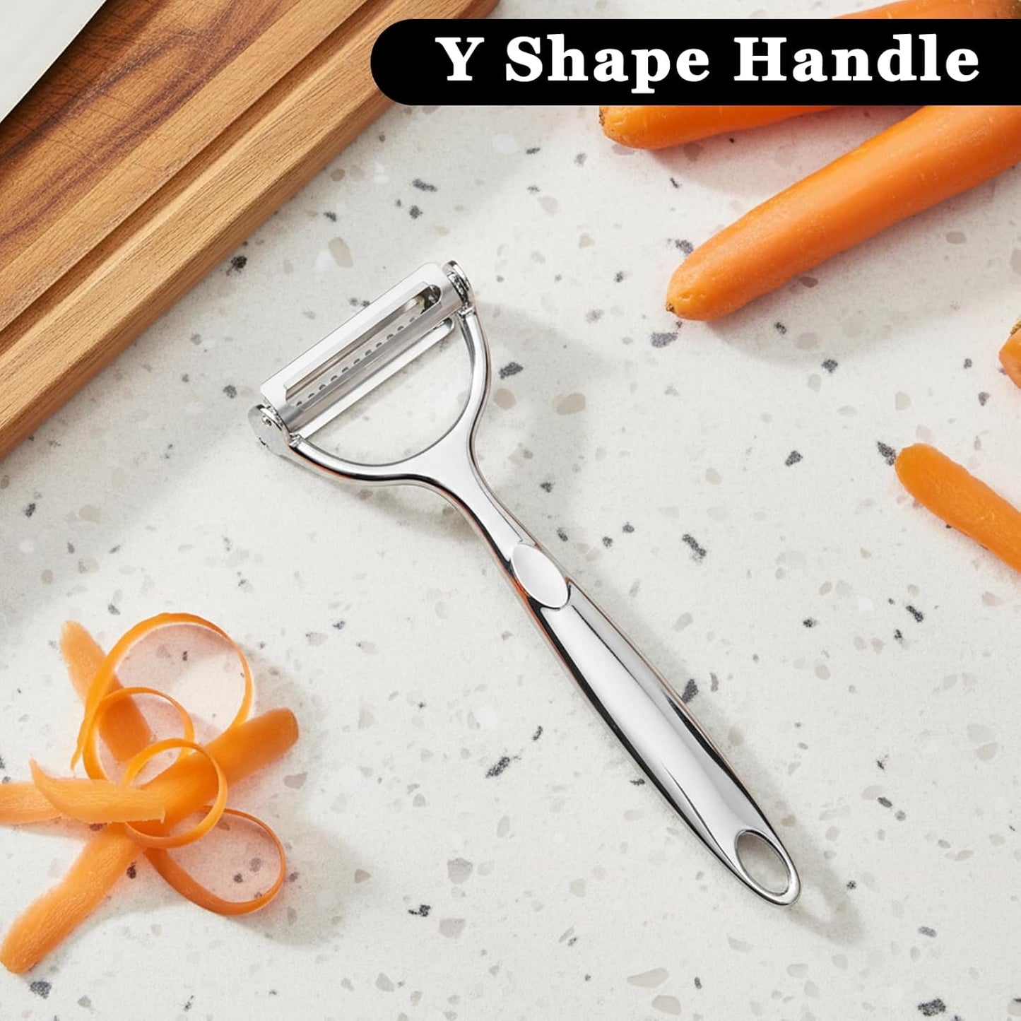 Vegetable Peeler Grater 2-in-1 Double-Sided Blade Fruit Slicer Julienne Cutter with Handle Multifunction Peeler for Kitchen Carrot Cucumber Potato Veggie Cooking Tools, Zinc Alloy