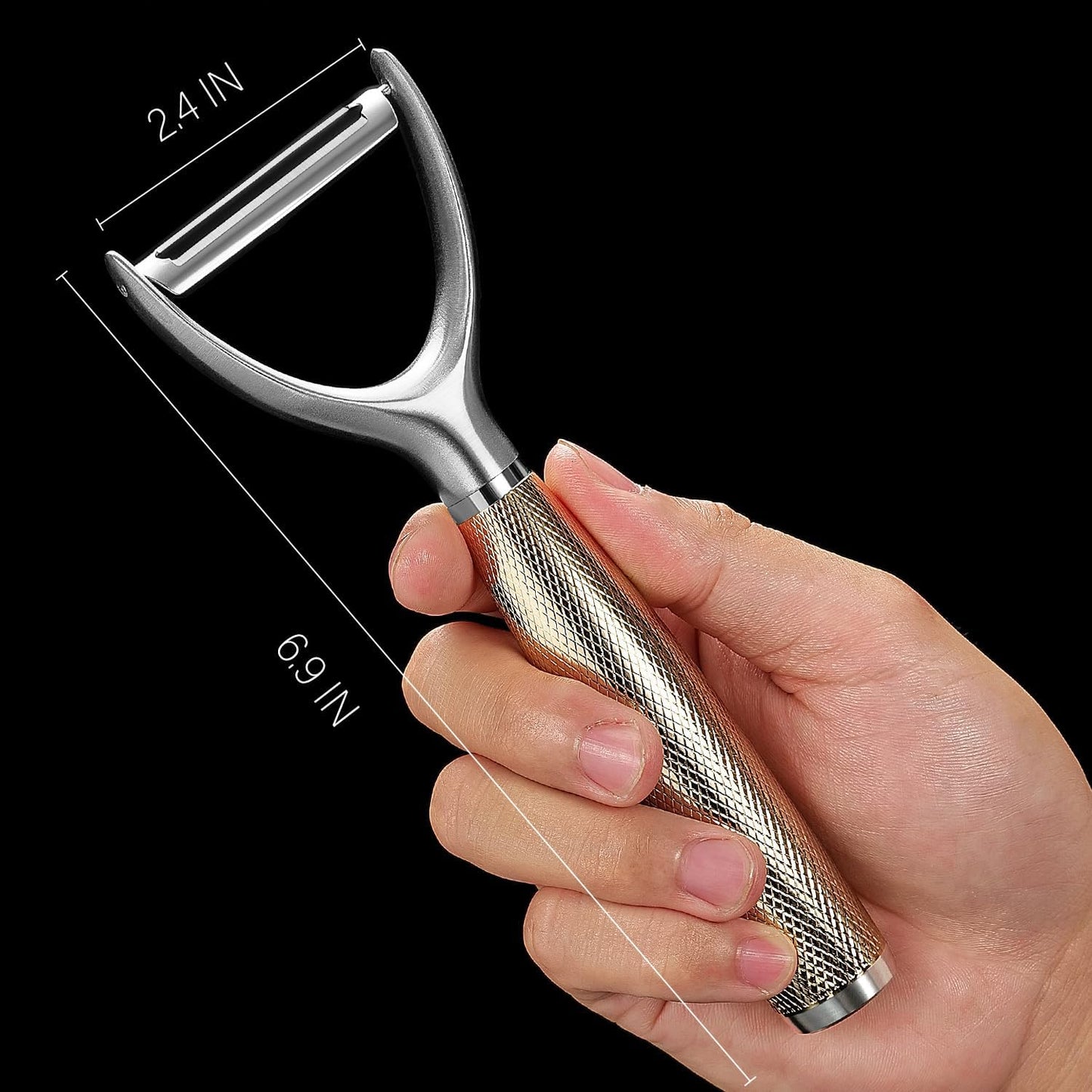 Serrated Blade Premium I Type 304 Stainless Steel Multifunctional Kitchen Peeler Real Wood Handle Ultra Sharp Blade Vegetable Potato Apple（Agarwood）