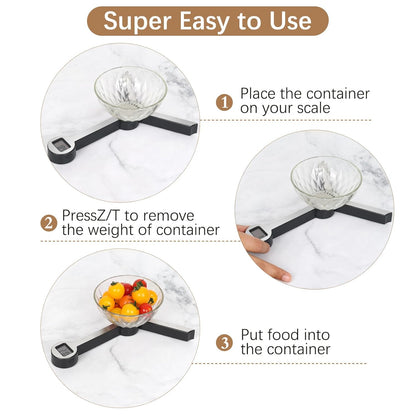 Folding Food Scale, Digital Kitchen Scale, Portable Food Scale Travel Scale for Food, Collapsible Mini Pocket Scale Grams and Ounces, Ideal for Diet Calorie Control Compact Kitchen (Black)