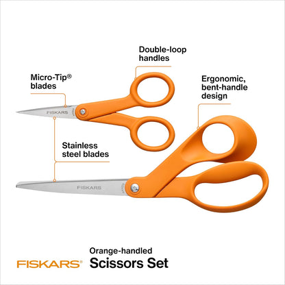 Fiskars Micro Trip Scissors, SoftGrip Precision Cutting Shears, Non-Stick Stainless Steel Blades, 5 inches