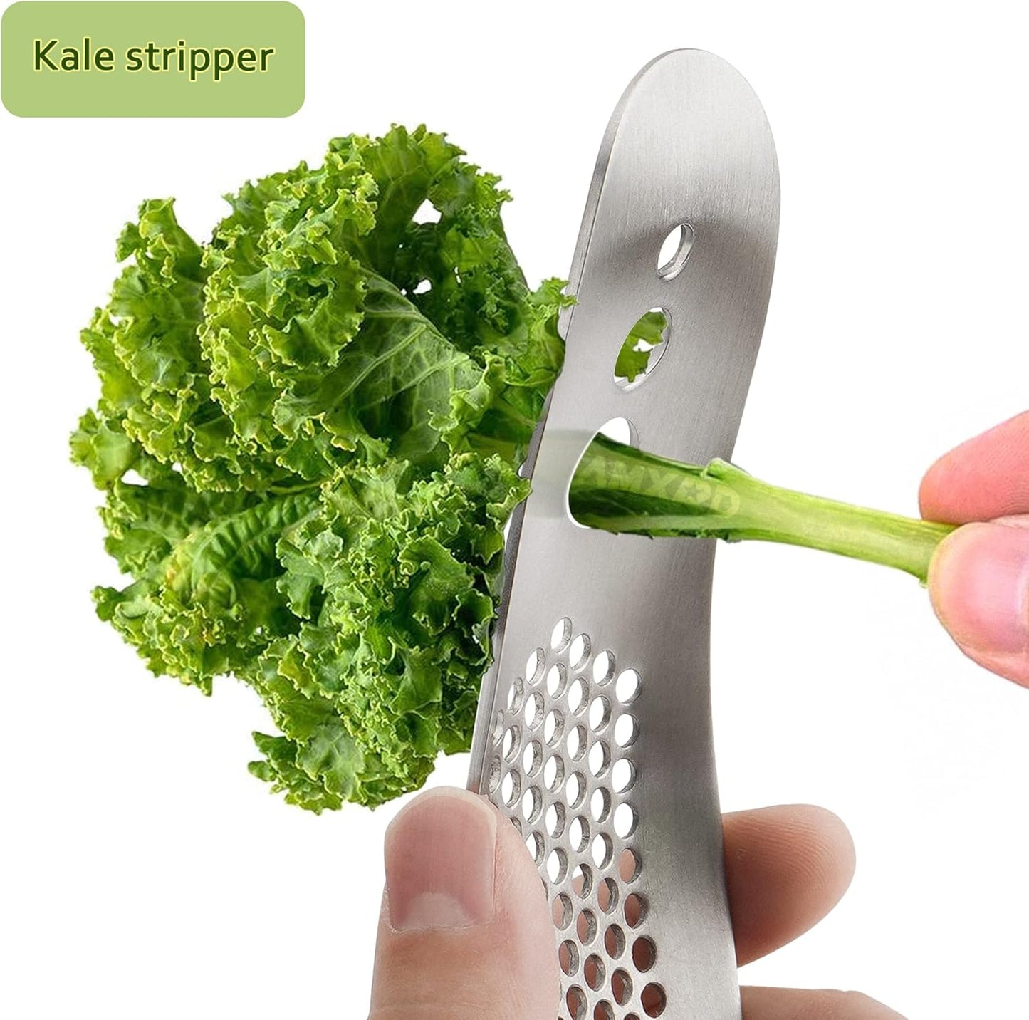 Garlic Press Rocker & Silicone Peeler, Stainless Steel Garlic Mincer Crusher Squeezer Kitchen Tool