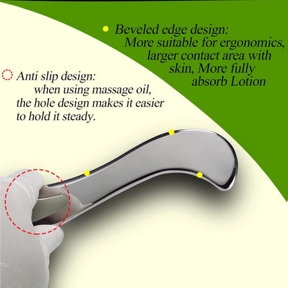 BYYDDIY Stainless Steel Gua Sha Muscle Scraper Tool,Scar Tissue Tool,Physical Therapy Tools,Muscle Scraping Tool,Guasha Massage Scraper,IASTM Tools,Skin Scraping Tool,Soft Tissue Massage Tool