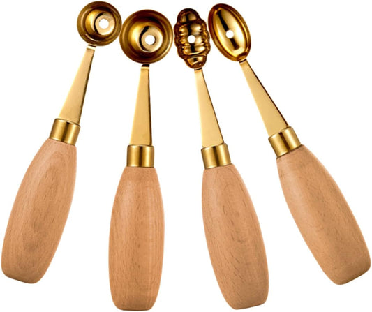 4Pcs Melon Baller with Smooth Polished Heads for Ice Cream Fruit and Melon Scooping Lightweight Dessert Ball Maker for Home Cafe and Restaurant Use