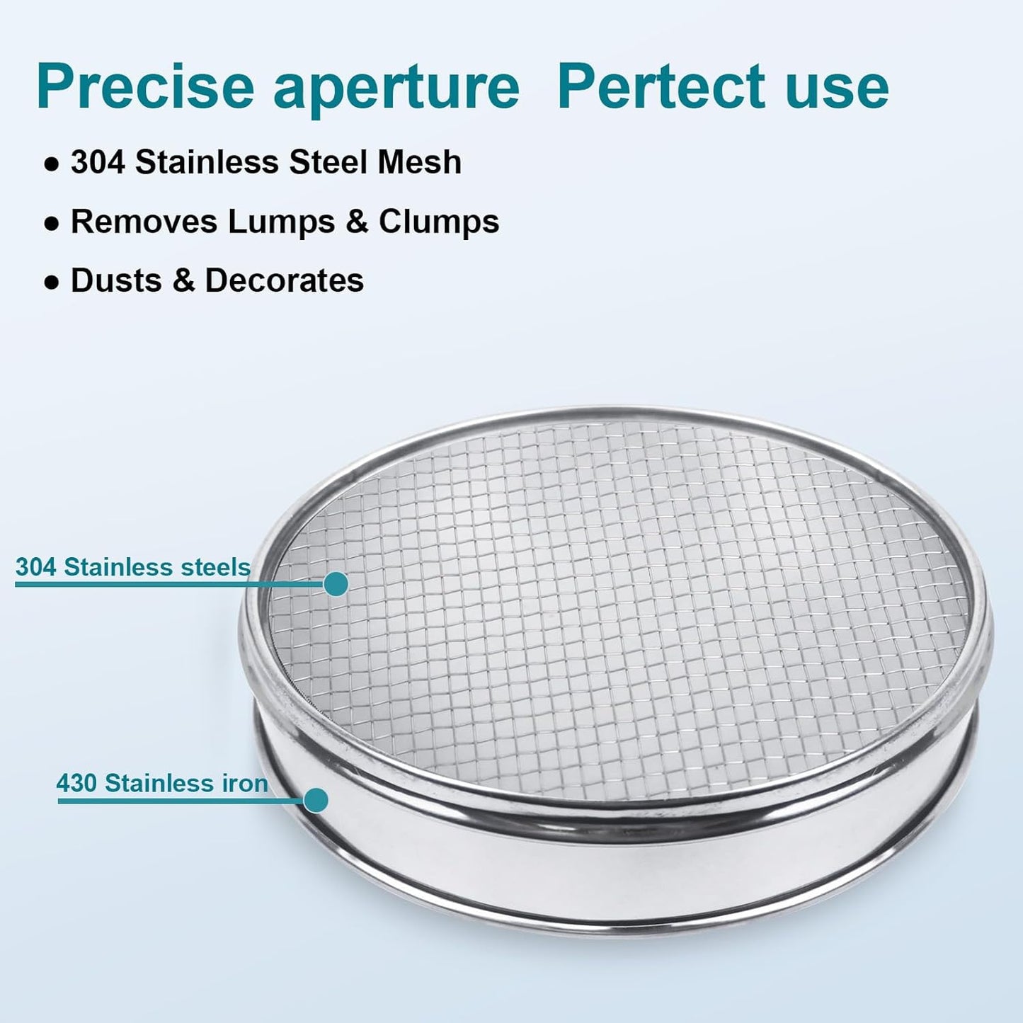 304 Stainless Steel Lab Sieve Screen Mesh, 6 Mesh(3.5mm) Aperture Test Sieve, 12Inch(30cm) Diameter Economy Standard Analysis Sample Test Sieves for Industrial Laboratory Homes - Colors A