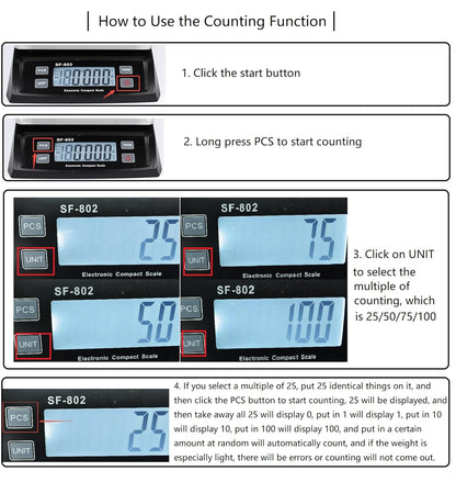 Copkim Large Digital Kitchen Scale 66LB 30kg Commercial Food Scale Stainless Bread Scale with LCD Display Commercial Weighing Devices for Baking Cooking(Silver)