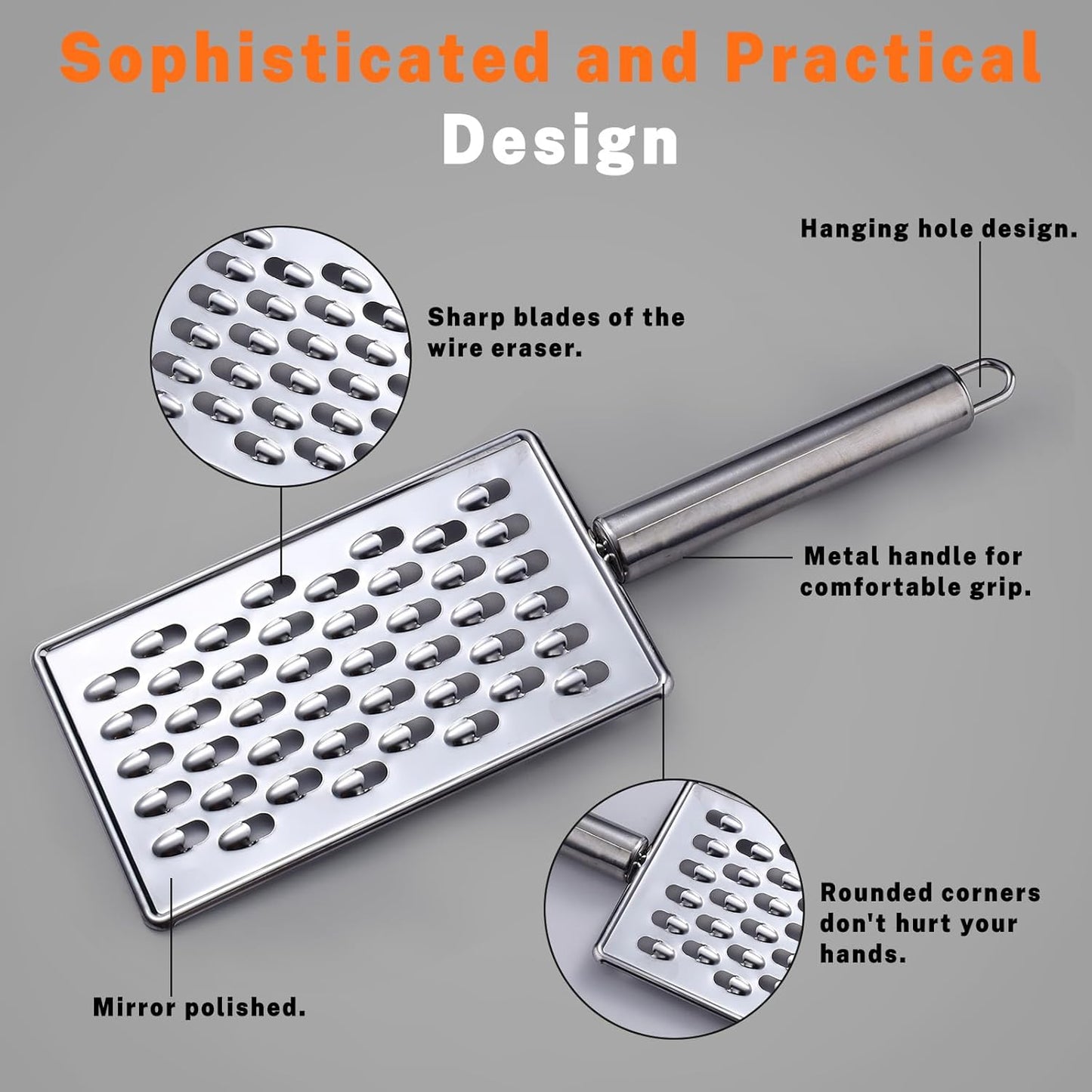 ASTIMESA Different Hole Sizes Cheese Grater and Ginger Grater Set, Zester Grater, Small Handheld Cheese Shredder for Kitchen Vegetable Food Fruit Chocolate (3 PCS)