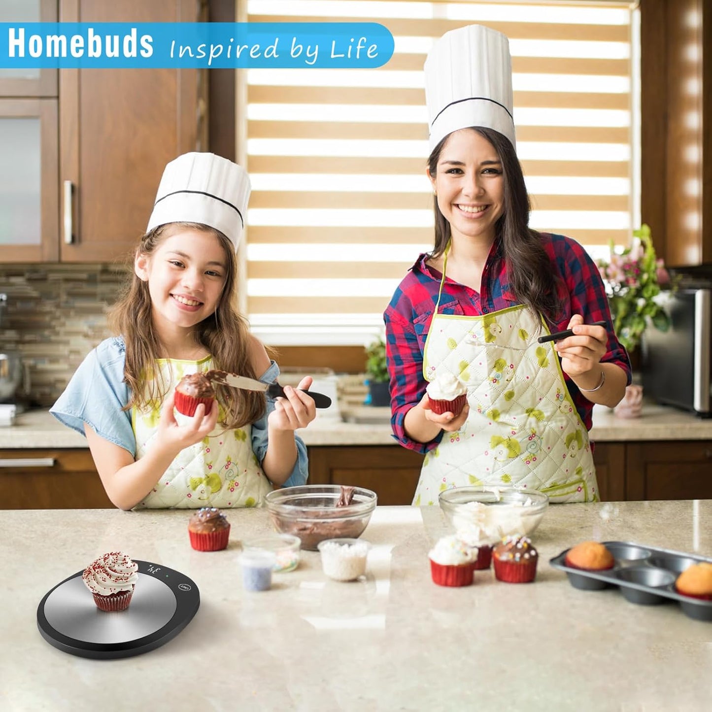 Homebuds 22lb/10kg Food Scale, Precision 0.1oz/1g by Our Professional Scale Factory Since 2001, Kitchen Scales Digital Weight Grams and Ounces for Cooking and Baking, LED, 3*AAA Batteries, Blue