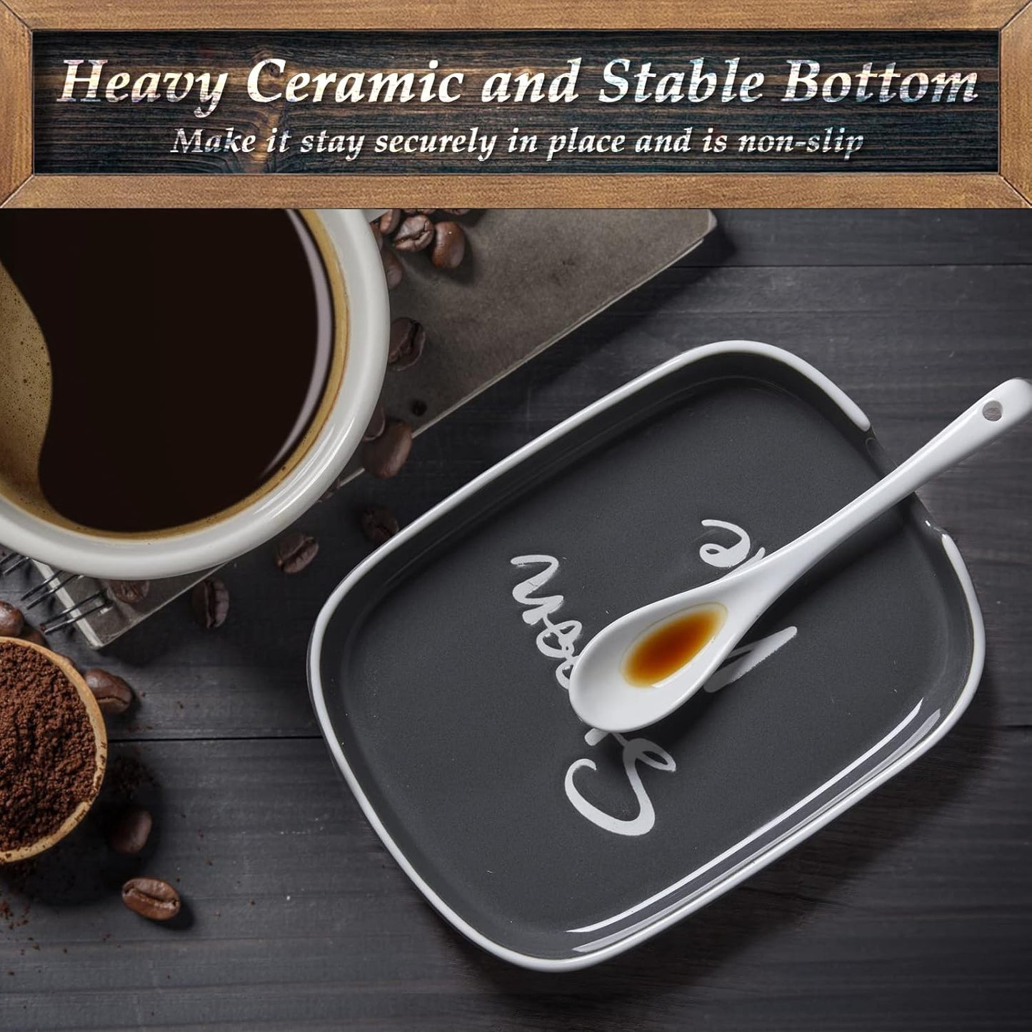 Ceramic Spoon Rest for Stove Top, Large Spoon Holder for Kitchen Counter, White Coffee Spoon Rest, Heat-Resistant Cooking Utensil Rest, Modern Farmhouse Kitchen Décor