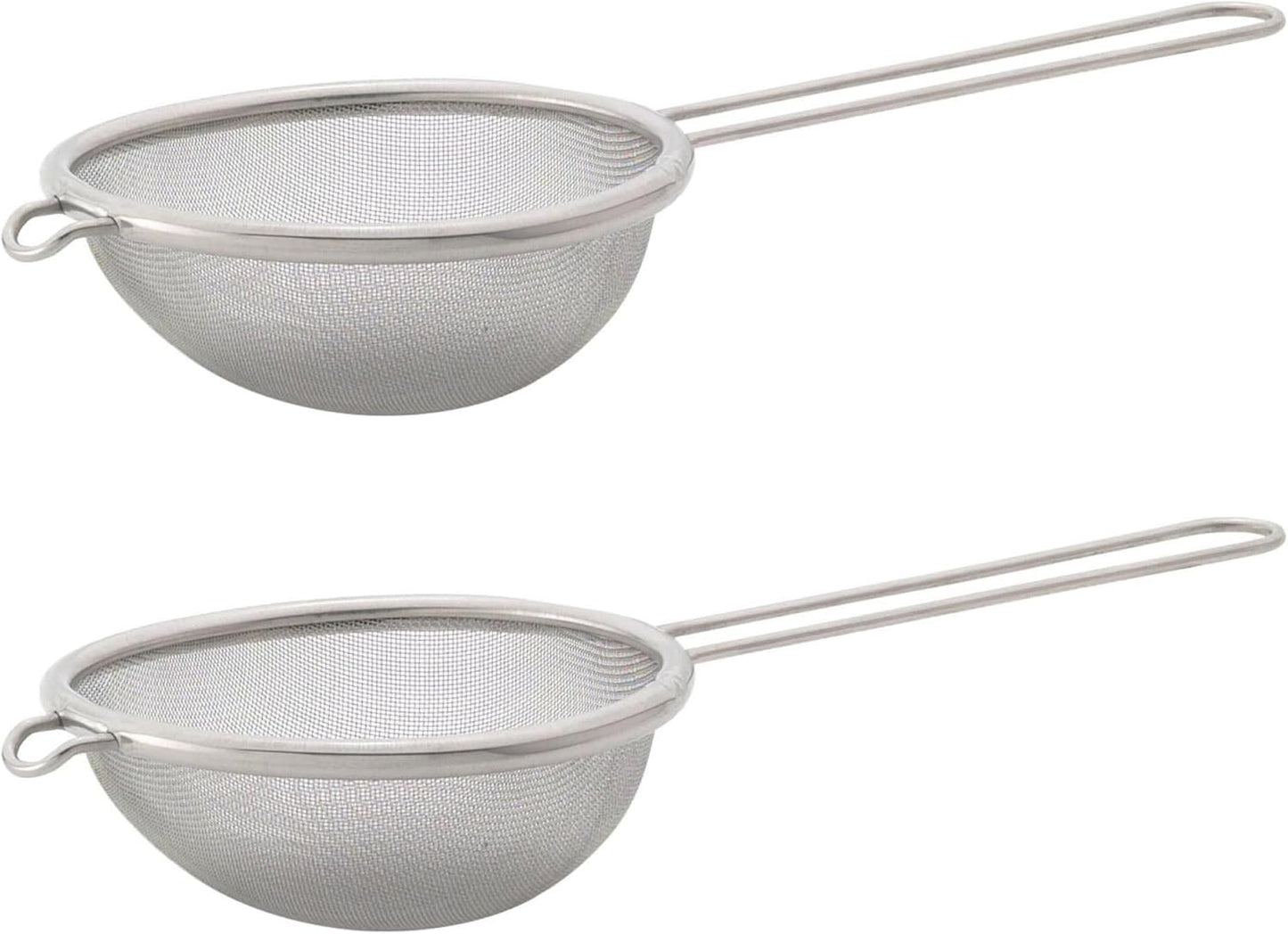 HIC Kitchen Fine Mesh Strainer With Helper Handle, 18/8 Stainless Steel, 6-Inch, For Sifting, Draining, And Straining Pasta, Vegetables, Stocks, And Sauces
