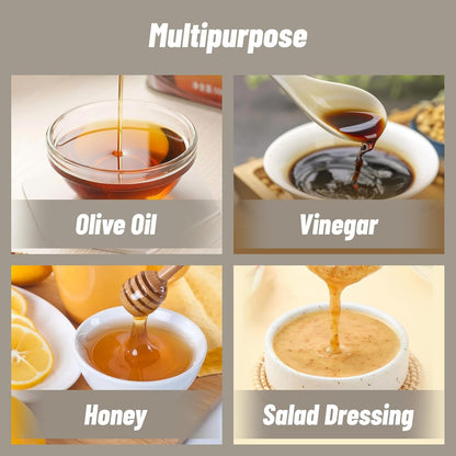 Olive Oil Dispenser Bottle, Syrup & Vinegar Glass Pour Bottles for Kitchen, Cooking Soy Sauce Dispenser, Cruet Salad Dressing Shaker Bottle Container, 7 oz (200ml)