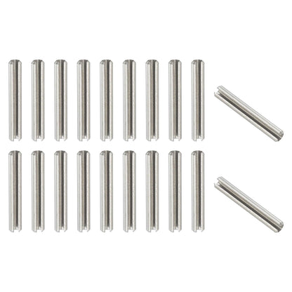 PATIKIL Slotted Spring Pin, 50 Pcs 1/8" x 3/4" (3.2mm x 20mm) 304 Stainless Steel Split Roll Pins Spring Dowel for Home Improvement Automotive Machine Repair, Silver - Colors B