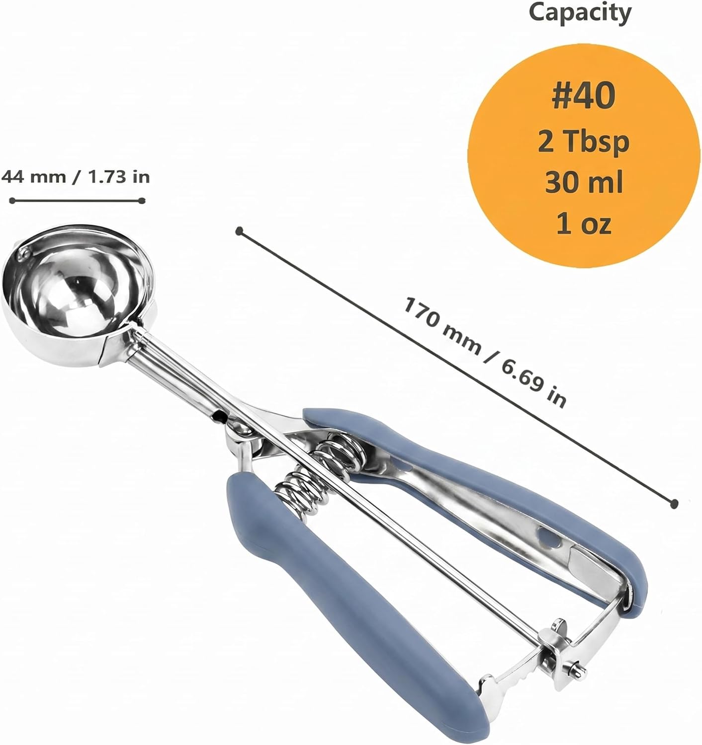 Cookie Scoop, Ice Cream Scoop, 1Tbsp/15 ml/0.5oz Cookie Scoops for Baking, 18/8 Stainless Steel Cookie Scooper for Baking, Ice Cream Scooper with Trigger Release, Cookie Dough Scoop with Non-slip Grip