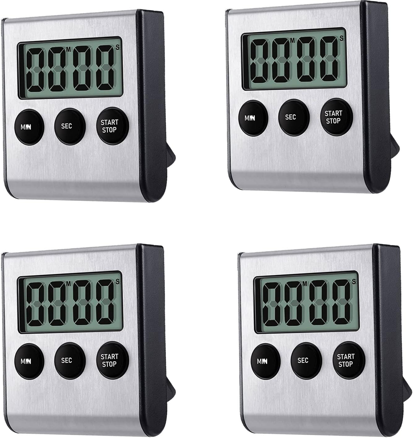 Digital Kitchen Timer - Magnetic Countdown With Loud Alarm, Stainless Steel for Cooking, Baking, Sports Games