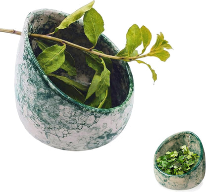 Herb Stripper Bowl, Pottery Herb Stripper Bowl, Kitchen Gadget for Fresh Leaf Stripping, Parsley, Thyme, Decorative Ceramic Glazed Handmade