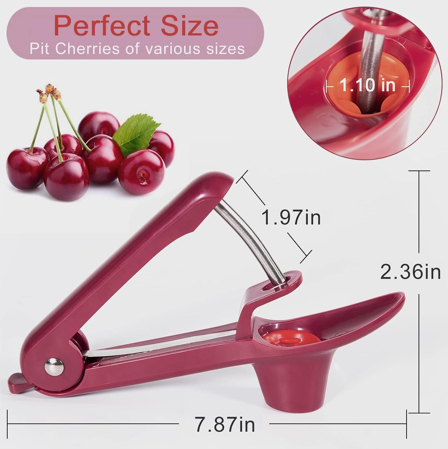 Cherry Pitter Tool 7-in-1, Portable Cherries Seed Remover, Fruit Pit Core Remover for Make Fresh Cherry Dishes, Cherry Pie and Jam and Cocktail Cherries