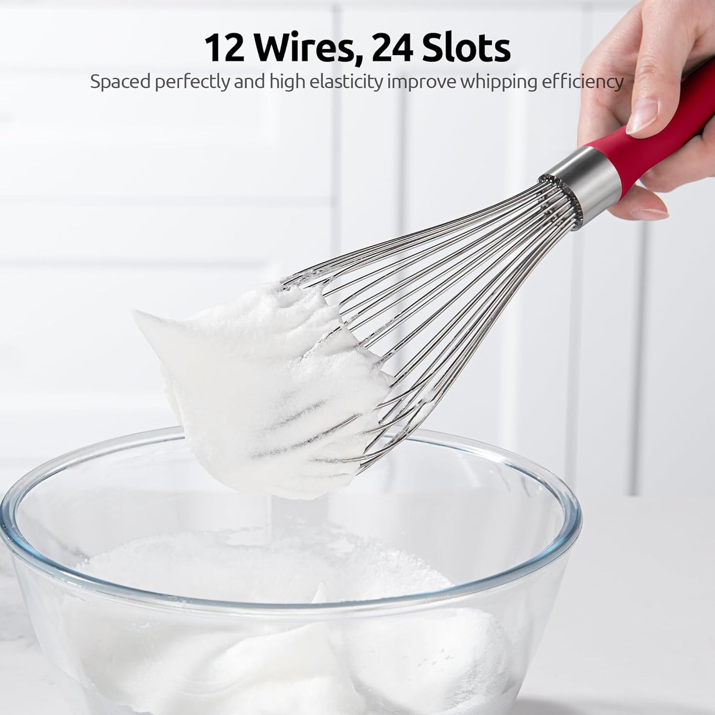 U-Taste 7" Mini Whisk for Cooking: 18/8 Stainless Steel Small Metal Kitchen Wisk, Tiny Hand Mixing Tool for Coffee, Egg, Sauce, 6-Wires Compact Head for Baking, Beating in Bowl, Mug, Jar (Set of 2)