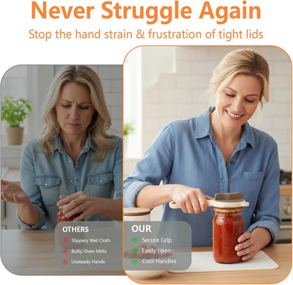 2026 New 4-in-1 Jar Opener - Adjustable Stainless Steel Lid Remover for Seniors & Arthritis Sufferers, Fits Kitchen Jars, Bottles & Cans(White)