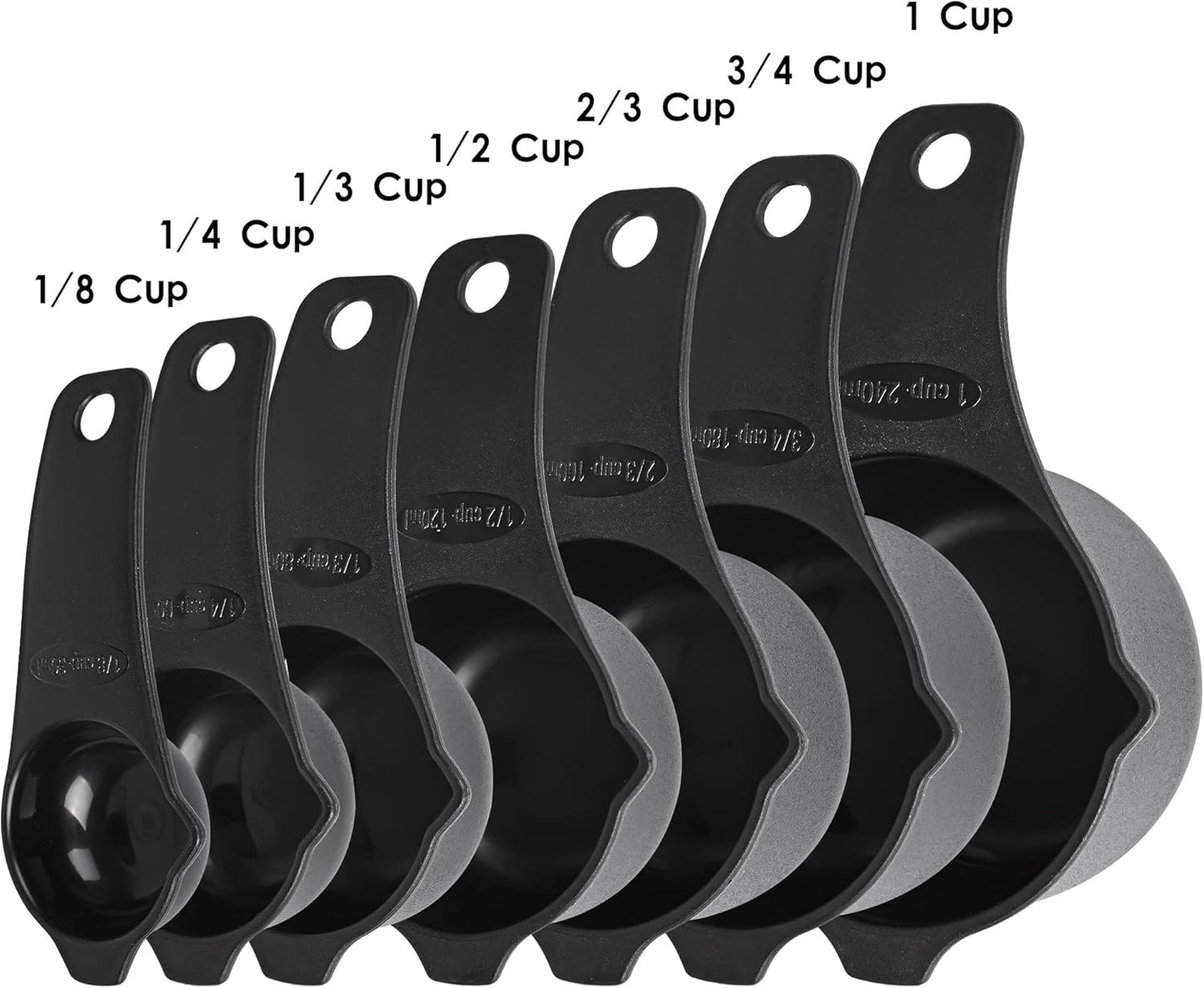 Plastic Measuring Cups and Spoons Set 15, Purple Dry & Liquid 7 Measuring Cups & 7 Measuring Spoons with Leveler, Metric & US Kitchen Measure Cups Spoons for Cooking & Baking