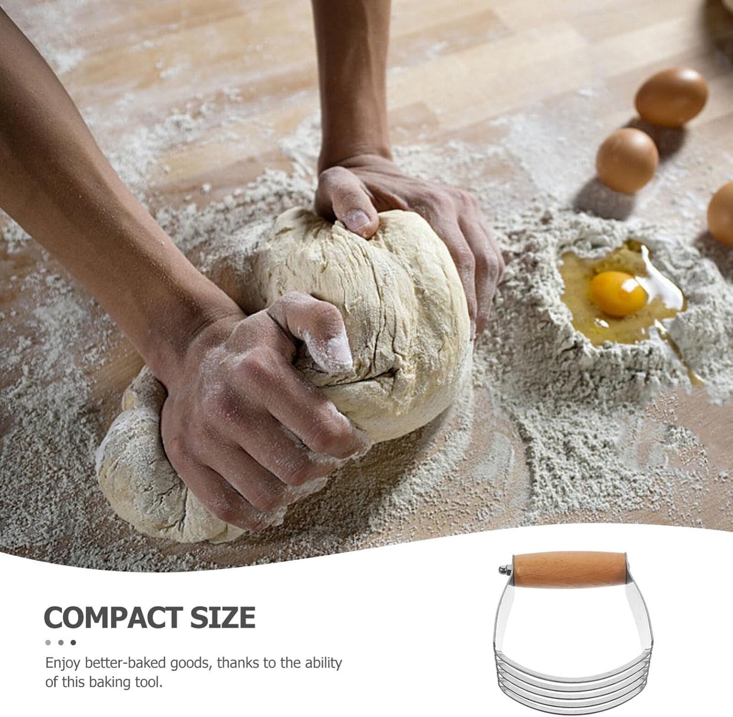 SOLUSTRE Dough Masher Dough Blender Stainless Steel Pastry Cutter Dough Cutter Dough Scraper Butter Cutter With Blades Flour Mixing Tool for Kitchen Butter Blender