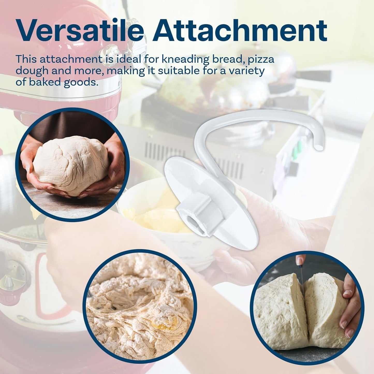 Mixer Attachments for KitchenAid 4.5–5 Quart Tilt-Head Stand Mixers – Compatible with Artisan & Classic – Beaters, Whisks, Dough Hooks & Attachment Sets by MMOBIEL (6-wire Whip, Stainless Steel)
