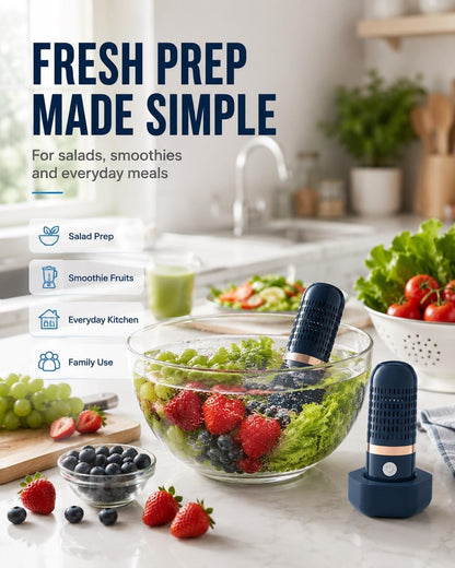 Fruit Washer Vegetable Cleaner Wash Veggie Fruit Produce Machine Device Purifier Portable 10-Minute Auto Cycle, USB Rechargeable Ipx7 Waterproof Fruit Washer(Green)