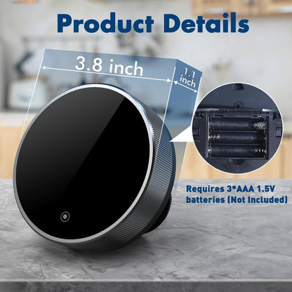 Digital Kitchen Timer, 3.8'' Large LED Display Countdown Countup Timer, Timer for Kids, Classroom Magnetic Timer, Adjustable Volume, Brightness, Easy for Cooking/Study/Office/Exercise (Ridged Knob)