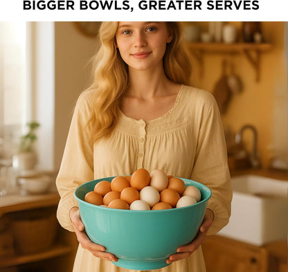 TP Large Mixing Bowl Set with Lids, Melamine Nesting Bowls Set for Pasta Baking Salad Mixing, Set of 3, Aztec Bloom