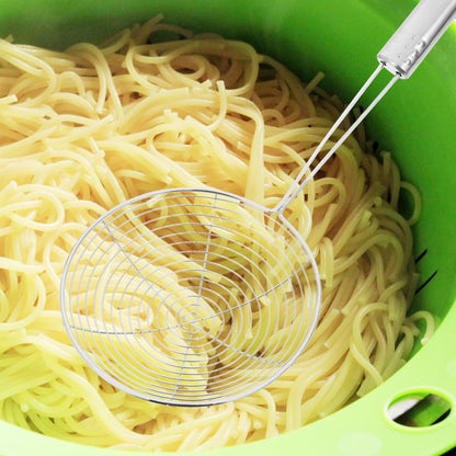 Zerodeko Stainless Steel Skimmer Spoon 12.99In Wire Mesh Strainer with Long Handle for Kitchen Cooking Frying and Serving Food
