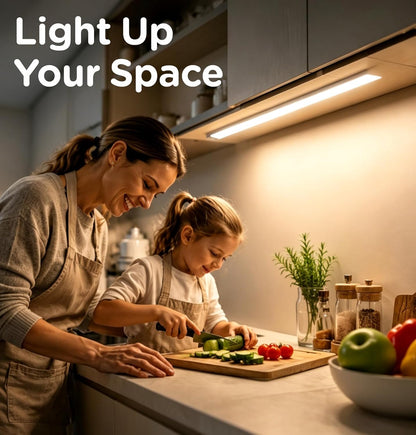 Under Cabinet Lighting Plug in, 10 Inch Motion Sensor LED Light, 3CCT 3000K/4000K/5000K, Dusk-to-Dawn & Timer, Linkable Ultra Bright Under Counter Lights for Kitchen,Hallways, White, 1 Pack