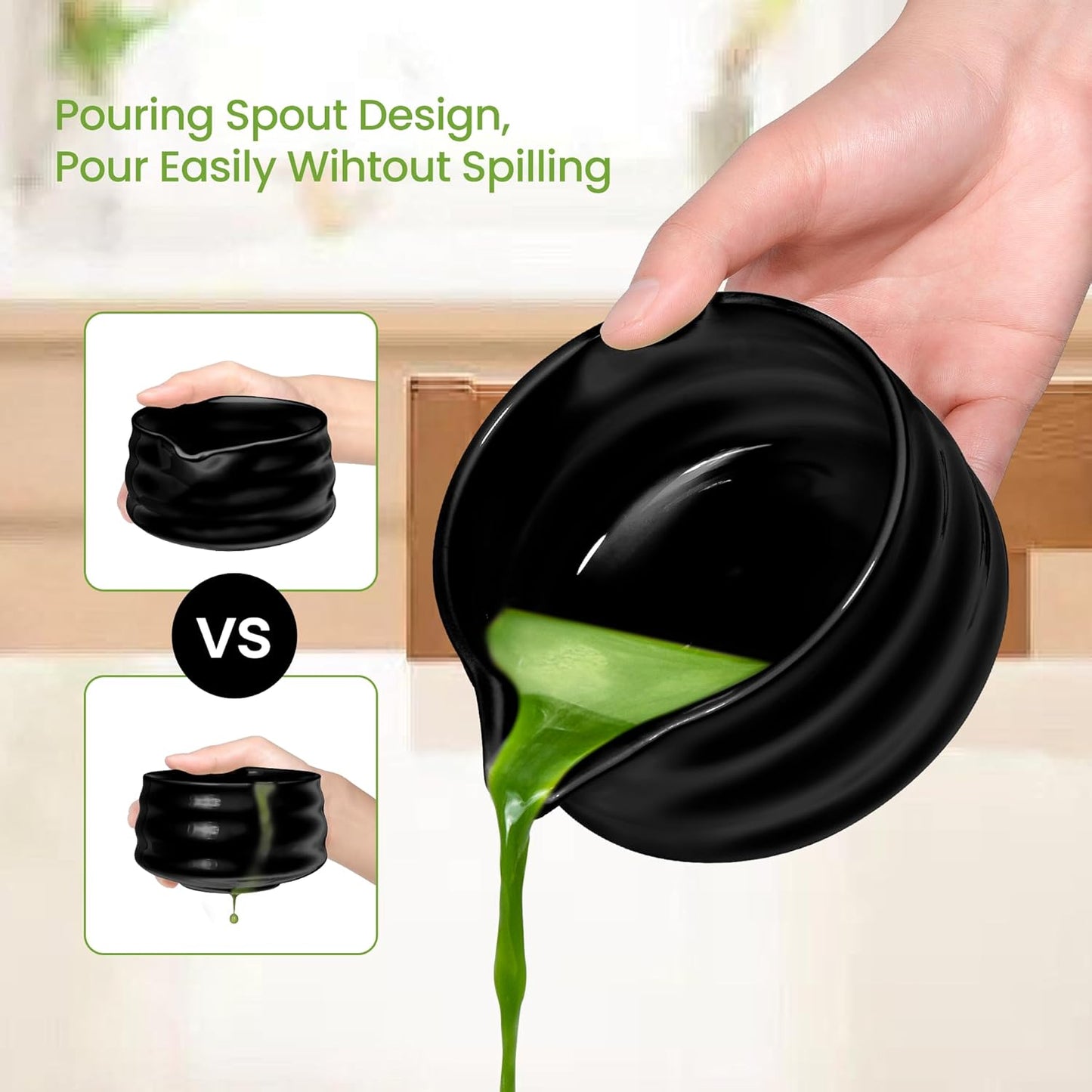 Matcha Whisk Set and Bowl, Matcha Making Kit Whisk, Bowl With Spout, Powder Starter Sifter, Ceramic Whisk Holder, Spoon Japanese Tea Tools For Ceremony Gift (White, 9 Pack)