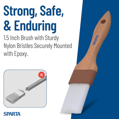 SPARTA Chef Series Basting Brush, Flat Nylon Bristle Pastry Brush for Cooking and Baking, 1.5" Wide, 1 Count