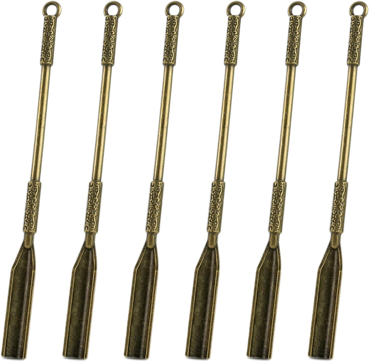 6-Pack Mini Spoons Metal Tiny Shovels 3-Inch Small Medicine Spoon for Home Kitchen Spices, Necklace Charms Pendants DIY Craft Making (Multicolor)
