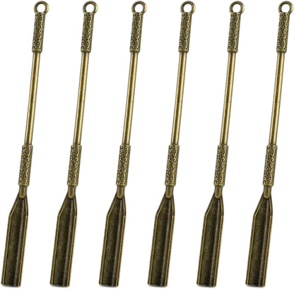 6-Pack Mini Spoons Metal Tiny Shovels 3-Inch Small Medicine Spoon for Home Kitchen Spices, Necklace Charms Pendants DIY Craft Making (Multicolor)