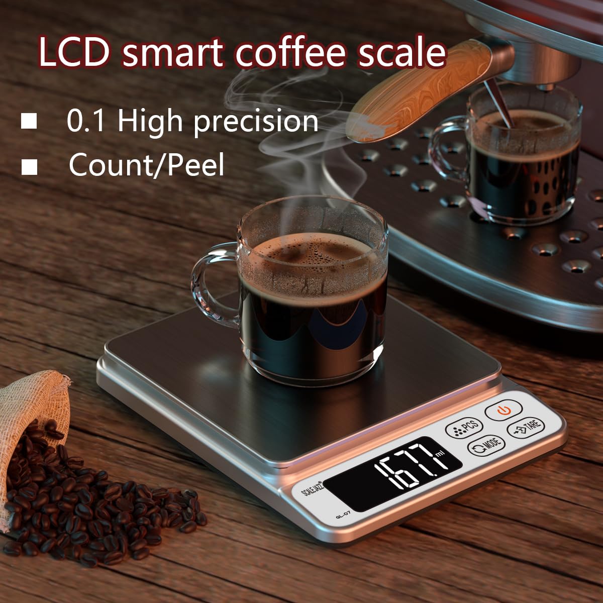 Mini Scale,6.6lb Scale for Grams,Digital Scale Food，Cooking Scale and Food Scales for Kitchen，Food Scale Grams and Ounces,Grams Scale,7Units,Auto Off,Tare,PCS,LCD Display