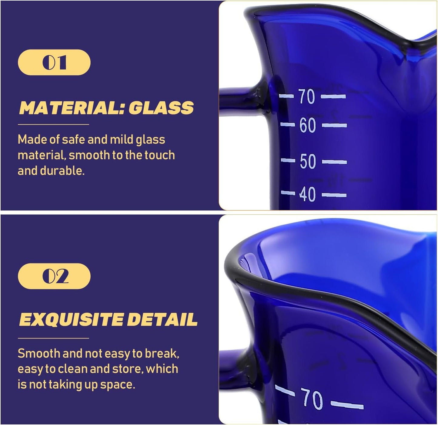 Hemoton Glass Measuring Cup 1 Cup Clear Mini Liquid Measuring Mug with Handle for Coffee Milk Creamer Kitchen Use 2.55X2.36X2.36In