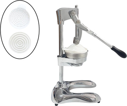 LIU&LIU Citrus Juicer with Lever Press,Hand Press Fruit Juicer with 304 Material Pressure Lid and Filter Screen, Removable and Easy to Clean,Silver