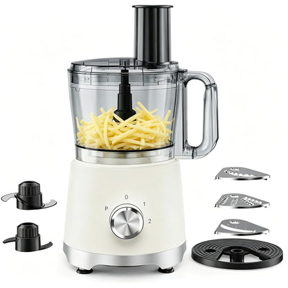Simple Deluxe 10.5 Cup Food Processor, Multi-Functional Vegetable Choppers Food Grinder with Slicing Shredding Chopping Kneading, Suitable for Smoothie Fruit Dough, 2.6QT, Classic White