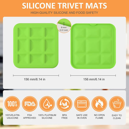 Silicone Trivet Mats 6 Pack Trivets for Hot Dishes Hot Pads for Kitchen, Trivets for Hot Pots and Pans,Heat-Resistant Non-Slip Dinner Plate Mat (Brown)