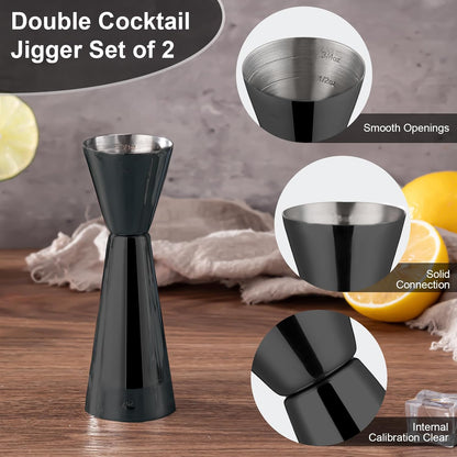 Briout Jigger for Bartending, Double Cocktail Jigger Japanese Premium 304 Stainless Steel Jigger 2 OZ 1 OZ with Measurements Inside
