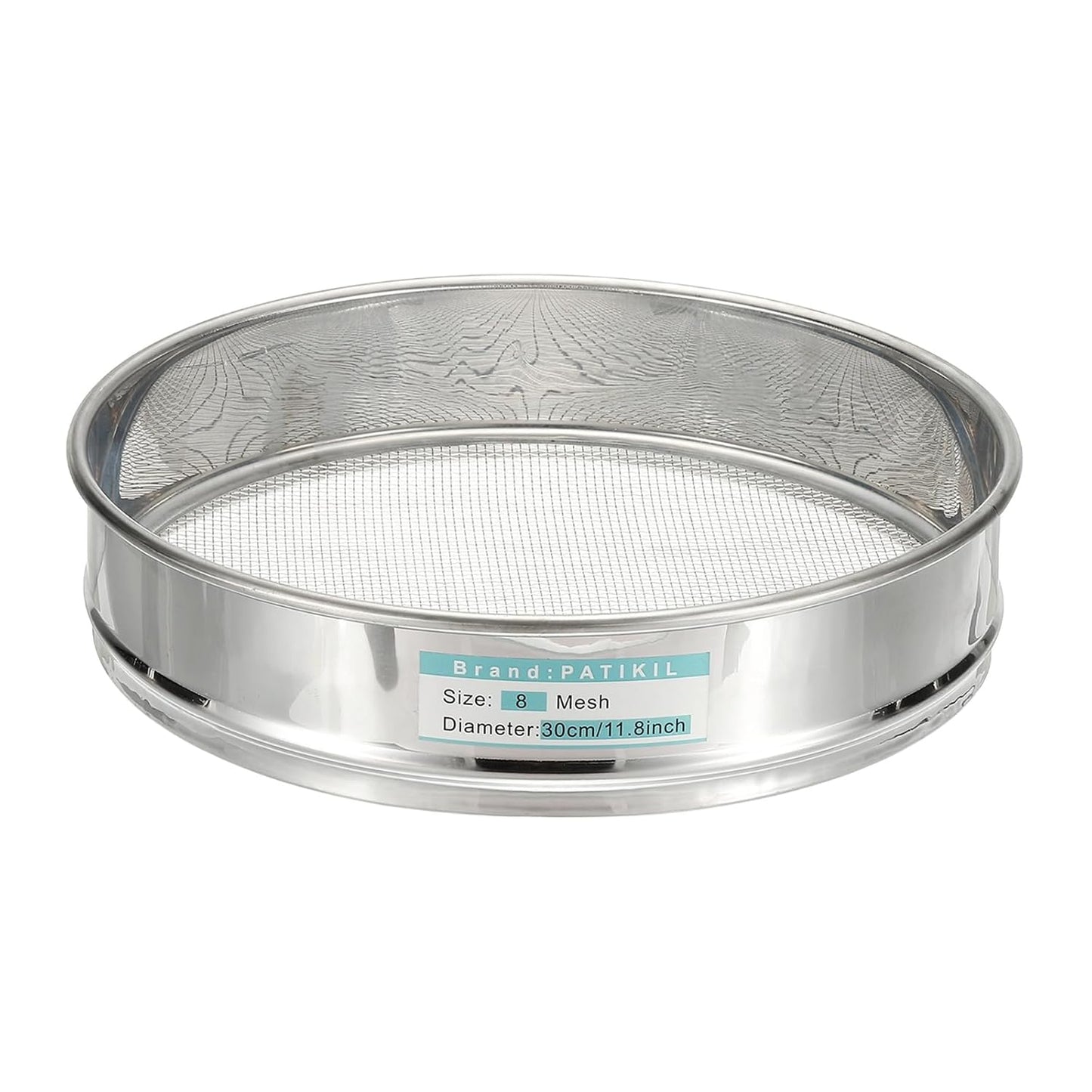 PATIKIL 10 Mesh(2mm) Lab Sieve, 11.8"(30cm) Diameter Sifting Screen 304 Stainless Steel Wire Cloth Fine Mesh Sieve for Industrial Laboratory Home Soil Sifter Dry Sift Screens Hash