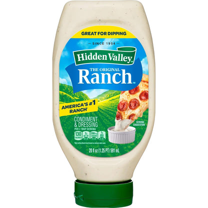 Hidden Valley Easy Squeeze Original Ranch Salad Dressing and Topping, 20 Ounce Bottle (Package May Vary)