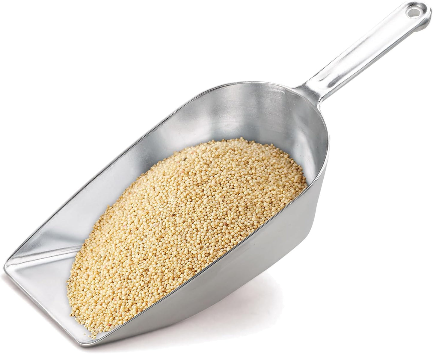 HIC Kitchen Flat Bottom Food Utility Scoop, 7.5-Inch, 185-Millimeter, Set of 2, Commercial-Grade Anodized Cast Aluminum