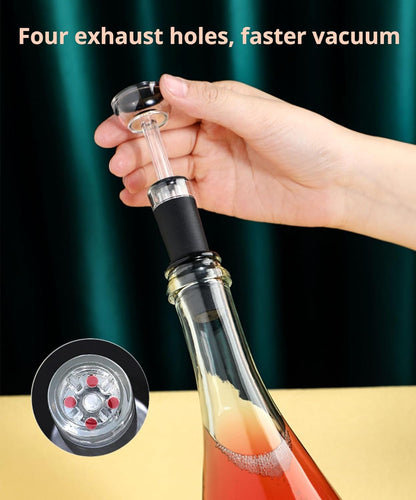 Wine Opener, Zinc Alloy Premium Wing Corkscrew Wine Bottle Opener, Multi-Purpose Opener for Beer and Soft Drinks, Wine Cork Opener with Vacuum Wine Stopper for Wine Enthusiast Waiters-Sleeve Anchors