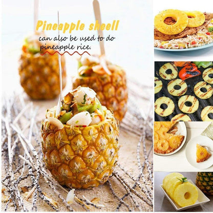 Pineapple Corer, Easy Gadget Kitchen,Fruit Slicer, Cutter Peeler Stem Remover Blades,Sliver Stainless Steel, for Diced Fruit Rings All in One Pineapple Tool Peeler Slicer, Easy To Use and Clean