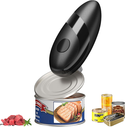 electriccan opener, automatic can opener, one-button operation, with smooth edge design suitable for the elderly, portable kitchen tool, suitable for most can sizes.