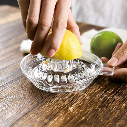 Lemon Squeezer Fruit Hand Squeezer Hand Juicer with Handle, Dishwasher Safe, Heavyweight Glass