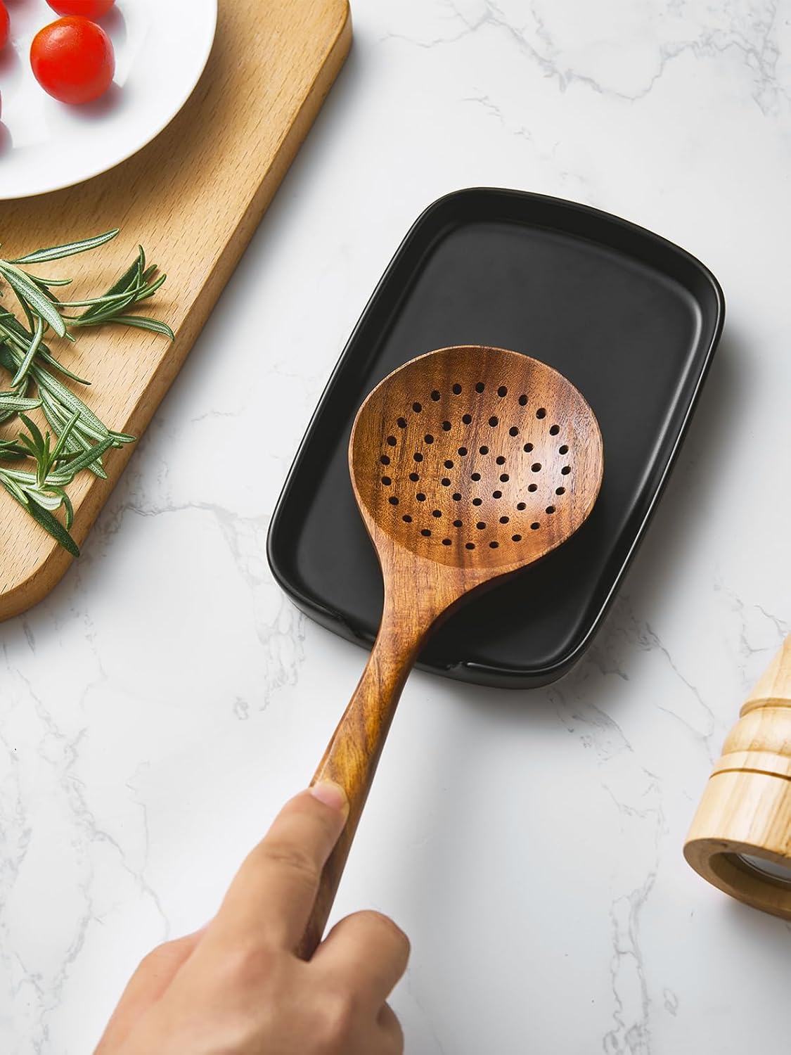 ABRUTY Spoon Rest for Stove Top, Ceramic Spoon Holder for Counter, Modern Farmhouse Decor Accessories for Spatula, Spoons or Tongs