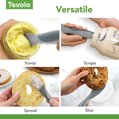 Tovolo Tool for Kitchen Meal Prep to Scoop Spread Slice and Scrape,White/Gray