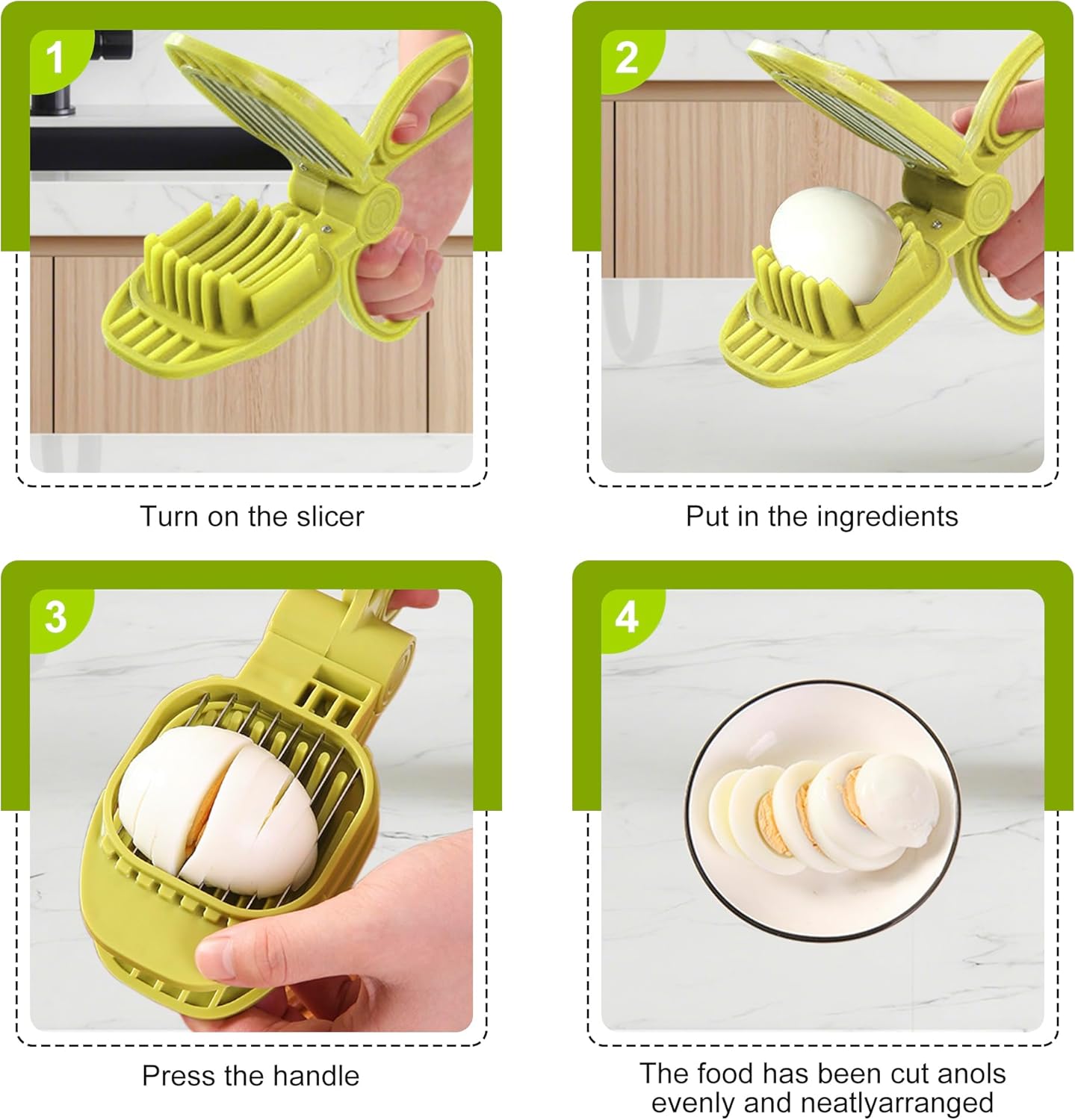 Fruit Slicer, Strawberry, Banana, Kiwi Cutter, Egg Slicer for Hard Boiled Eggs, for Fruit Sausages, Cucumbers, Mushroom Cutter, Rapid & Safe Slicing Kitchen Gadgets (Red)